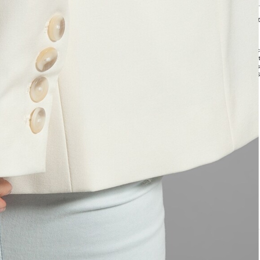 ELIZABETH & JAMES NWT ESSENTIAL VERN LINED BLAZER IN ECRU W/ SHOULDER‎ PADS - Picture 3 of 14